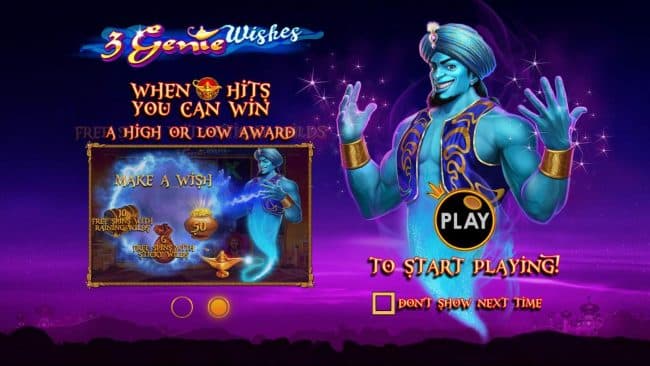 When Magic Lamp hits, you can winFree Spins, a high or low award