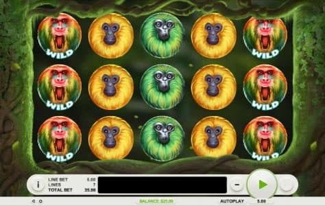 Main game board featuring five reels and 7 paylines with a $7,500 max payout