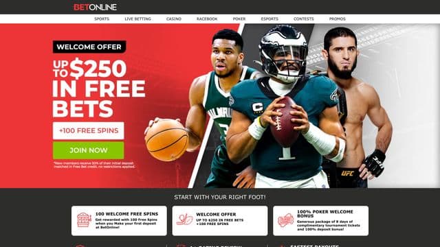 Betonline home screen