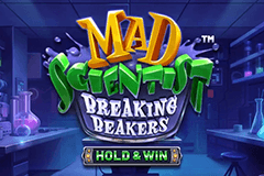 Mad Scientist Breaking Beakers logo