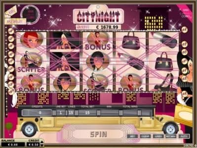 Main game board featuring five reels and 15 paylines with a $500 max payout