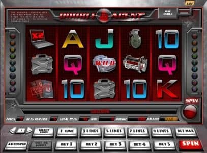 main game board featuring five reels and nine paylines