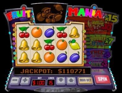 Main game board featuring five reels and 15 paylines