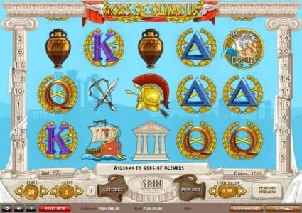 Main game board featuring five reels and 20 paylines with a ?22,500 max payout
