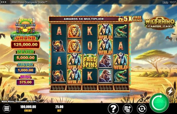 Wild Rhino Stampede Stacks screenshot 1