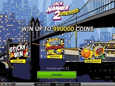 Jack Hammer 2 Fishy Business Win up to 990000 coins