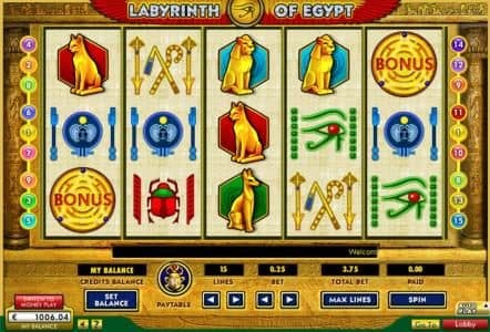 Main game board featuring five reels and 15 paylines with a $80,000 max payout