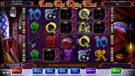 main agame board featuring five reels and forty paylines