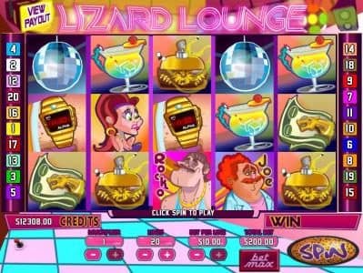Main game board featuring five reels and 20 paylines with a Jackpot max payout