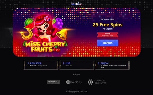 Mirax Casino screenshot