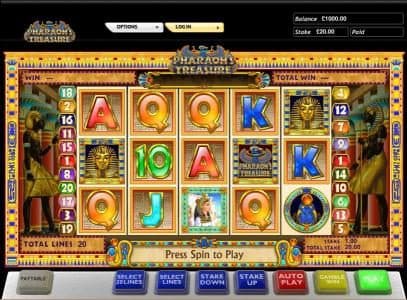 Pharaoh's Treasure slot game main game board