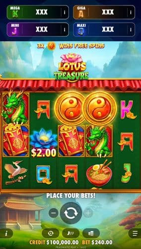 Lotus Treasure - Oranje Jackpot screenshot 1