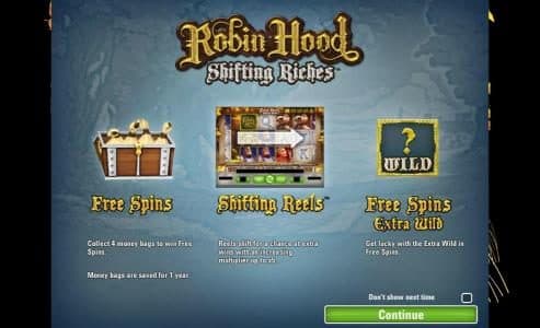 Robin Hood Shifting Riches splash screen