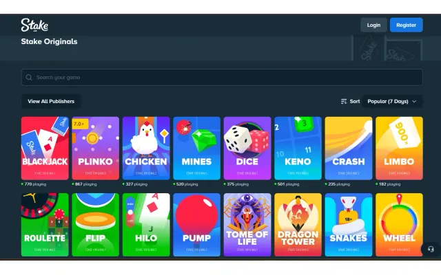 Stake US home screen
