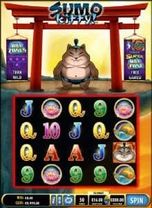 Main game board featuring five reels and 50 paylines with a $4,000 max payout